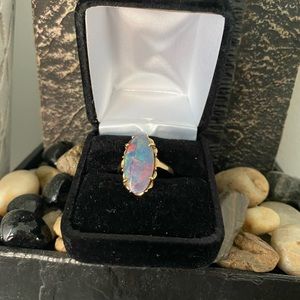 Doublet Opal ring in 14k gold setting.